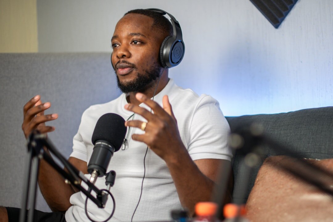 radio interviewer in studio